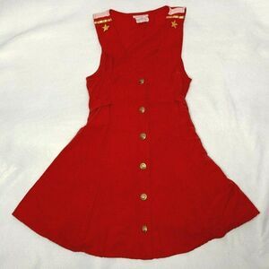 Vintage 80s Sleeveless Nautical Tunic Top S Red